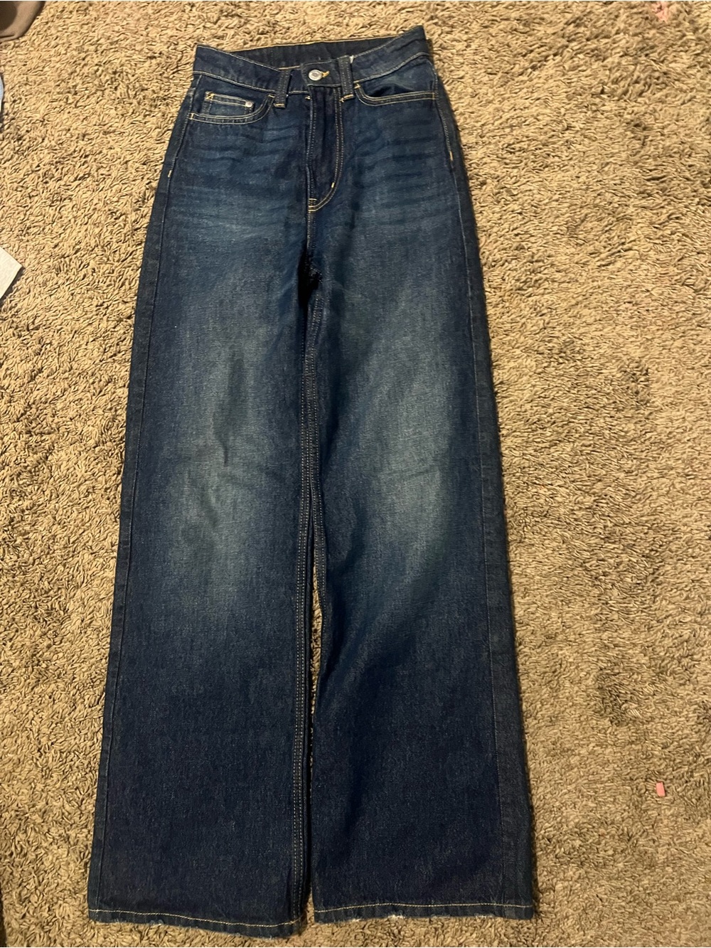 Men's Dark Blue Wide-Leg Jeans